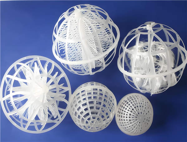 Suspended ball packing material